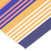 CHEMIN DE TABLE COURT STRIPES BLEU JAUNE ROUGE (Coin)