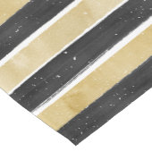 Chemin De Table Court Stripes modernes de Flocon de Neige Noir & Or (Coin)