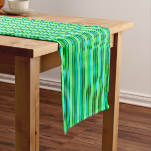 Chemin De Table Court Stripes modernes du milieu du siècle, Vert citron
