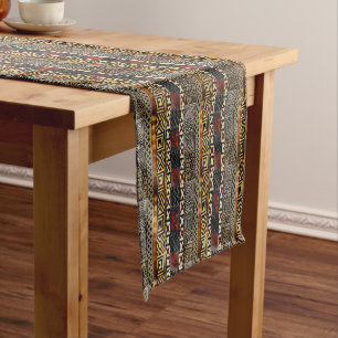 Chemin De Table Court Style Africain Abstrait Conception de tissu de bou