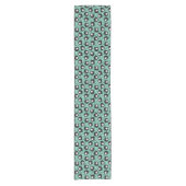 Chemin De Table Court Style Cinties | Aqua, Blobs noirs | Rétro (Devant)