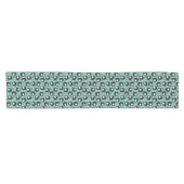 Chemin De Table Court Style Cinties | Aqua, Blobs noirs | Rétro (Horizontal)