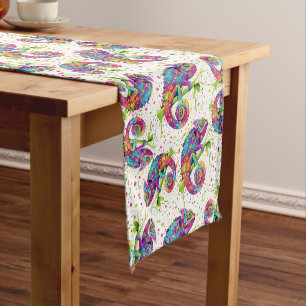 Chemin De Table Court Style d'aquarelle des teintures Chameleon