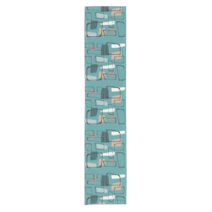 Chemin De Table Court Style Eames Turquoise