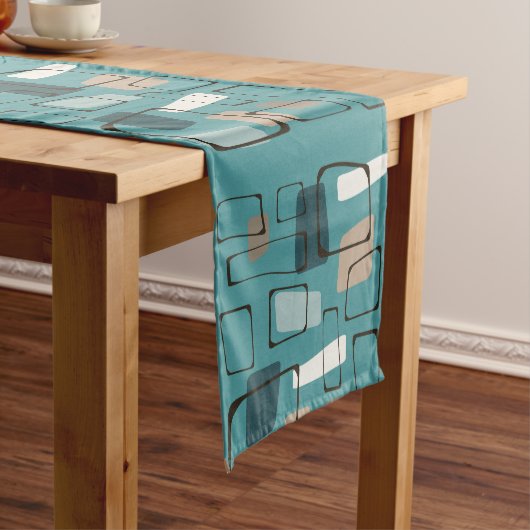 Chemin De Table Court Style Eames Turquoise (In Situ)