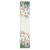 Chemin De Table Court Style Printemps Décor Irises dans le jardin (Devant)