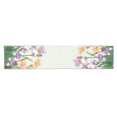 Chemin De Table Court Style Printemps Décor Irises dans le jardin (Horizontal)
