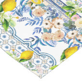 Chemin De Table Court  style sicilien, art d'été, citrons (Coin)