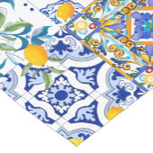 Chemin De Table Court style sicilien, majolica, citrons   (Coin)