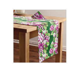 Chemin De Table Court Sucre de canne vert rose doux festif