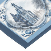 Chemin De Table Court Superbe palais fleuri chinoiserie toile monogramme (Coin)