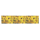 Chemin De Table Court Susans jaune orné noir floral (Horizontal)