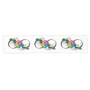 Chemin De Table Court Symbole d'infini avec Rose arc-en-ciel