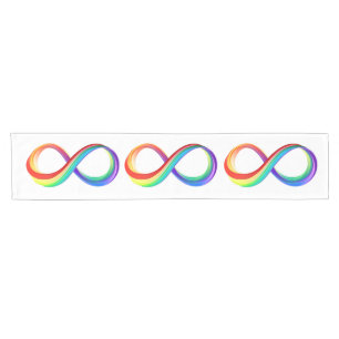 Chemin De Table Court Symbole d'infinité arc-en-ciel stratifié