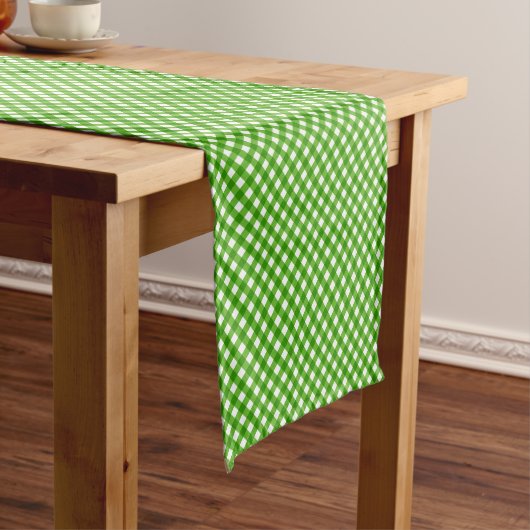Chemin De Table Court TABLE CHEX 2 COTON VERT RUNNER-14x72po (In Situ)