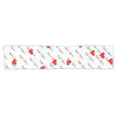 Chemin De Table Court Table de mariées Coeurs rouges (Horizontal)