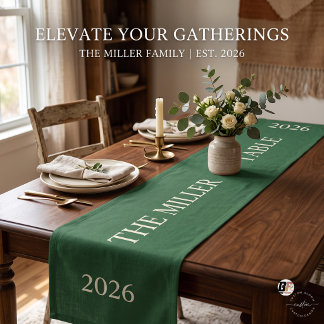 Chemin De Table Court Table minimaliste typographie Miller Vert