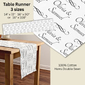Chemin De Table Court Table Runner Add Names Black White Infinity Scroll