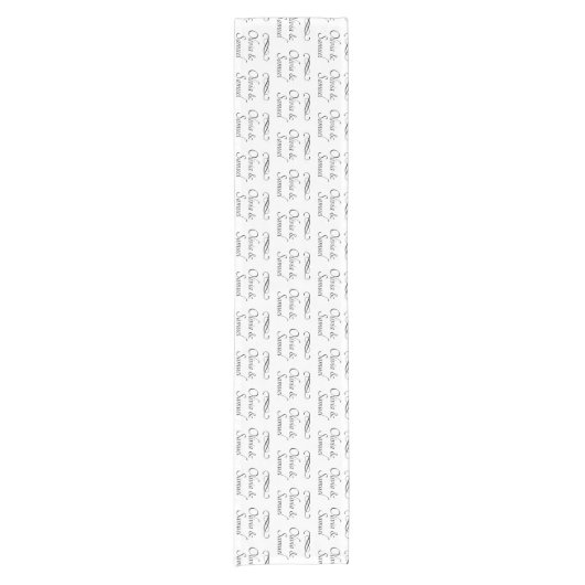 Chemin De Table Court Table Runner Add Names Black White Infinity Scroll (Devant)