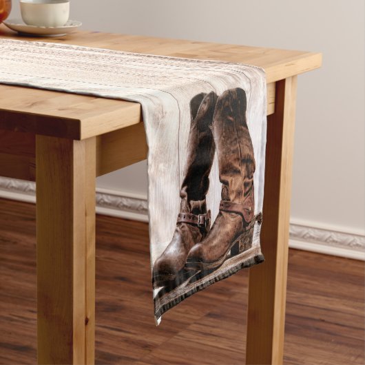 Chemin De Table Court Table Runner bottes pays rustique western use bar (In Situ)