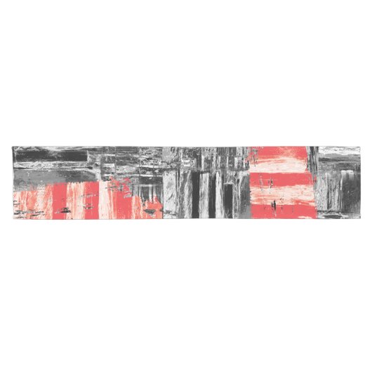 Chemin De Table Court Table Runner – Red Pulse Abstract Design (Horizontal)