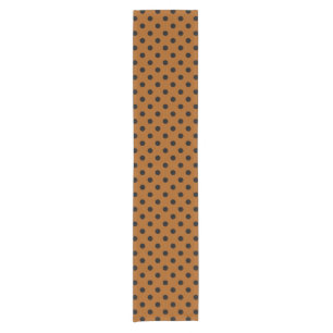 Chemin De Table Court Taches de polka marron et noir