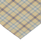 Chemin De Table Court Tan and Wedgewood Blue Plaid (Coin)