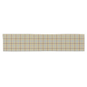 Chemin De Table Court Tan and Wedgewood Blue Plaid (Horizontal)