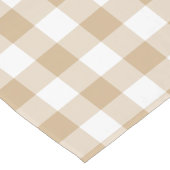 Chemin De Table Court Tan Beige White Gingham Plaid Table Runner (Coin)