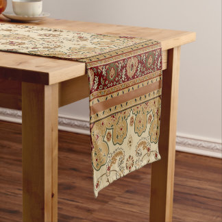 Chemin De Table Court Tapis persan rouge et brun