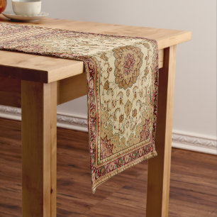 Chemin De Table Court Tapis perse rouge et tan