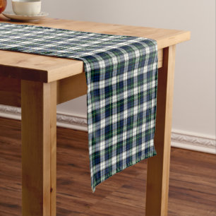 Chemin De Table Court Tartan de robe de bleu royal et de blanc de Gordon