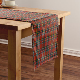 Chemin De Table Court Tartan écossais rouge et bleu de Stewart royal de