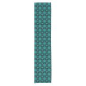 Chemin De Table Court Teal Black Buffalo Heart Plaid Table Runner (Devant)