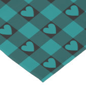 Chemin De Table Court Teal Black Buffalo Heart Plaid Table Runner (Coin)