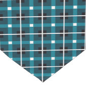 Chemin De Table Court Teal & Navy Geometric Grid Pattern (Coin)