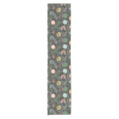 Chemin De Table Court Terrazzo Abstrait Moderne & Collage Botanique (Devant)