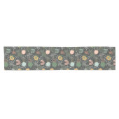 Chemin De Table Court Terrazzo Abstrait Moderne & Collage Botanique (Horizontal)