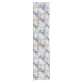 Chemin De Table Court Textes bleu clair, zigzag beige (Devant)