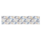 Chemin De Table Court Textes bleu clair, zigzag beige (Horizontal)