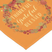 Chemin De Table Court Thanksgiving Fall Wreath Grateful Blessé (Coin)
