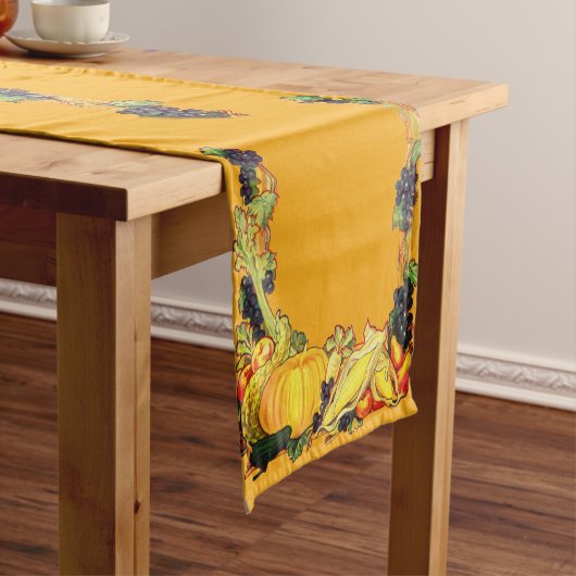 Chemin De Table Court Thanksgiving Harvest Foods Table Runner (In Situ)
