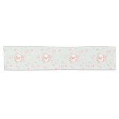 Chemin De Table Court Théière Lapin Fantaisiste Motif Floral de Printemp (Horizontal)