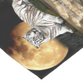 Chemin De Table Court Tigre blanc, lune et bambou (Coin)