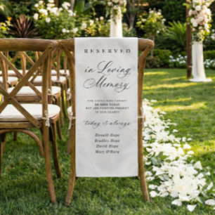 Chemin De Table Court Tissu de chaise de mariage commémoratif Panneau de
