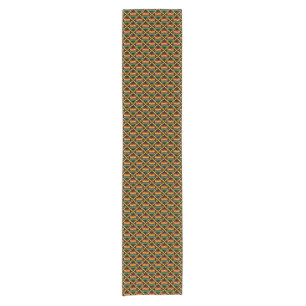 Chemin De Table Court Tissu Kente Vertical Jaune, Vert, Rouge, Noir
