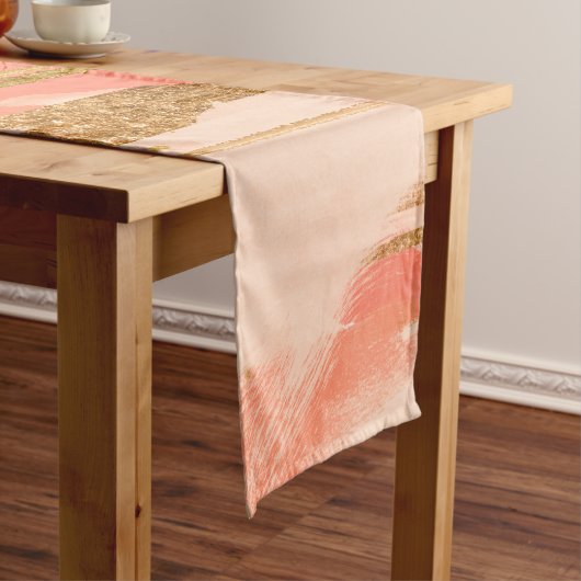 Chemin De Table Court Tons de pêche et d'or (In Situ)