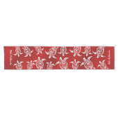 Chemin De Table Court Tortues blanches rouge | Mele Kalikimaka (Horizontal)