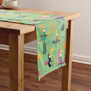 Chemin De Table Court Toucans et perroquets