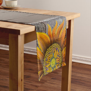 Chemin De Table Court Tournesol rustique sur la Barre